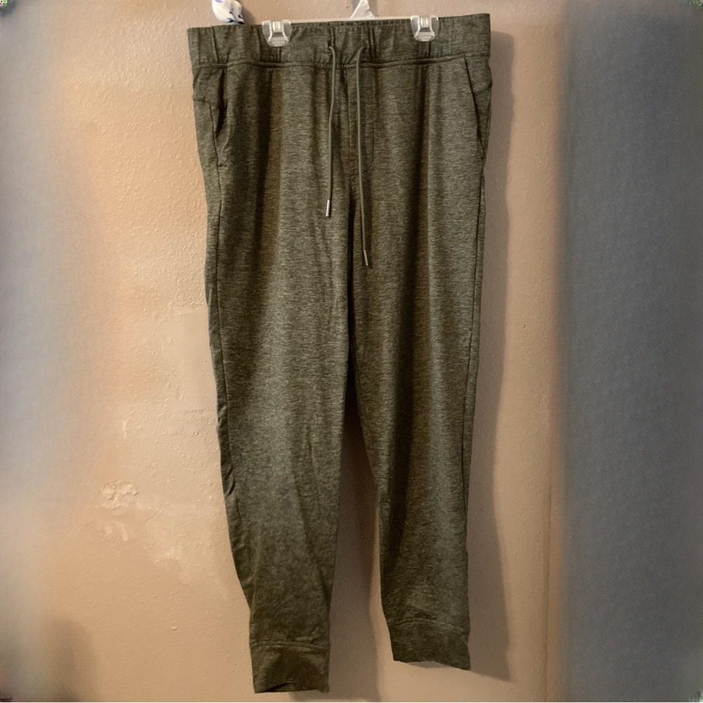 Green Heather Drawstring Jogger Pants by Express